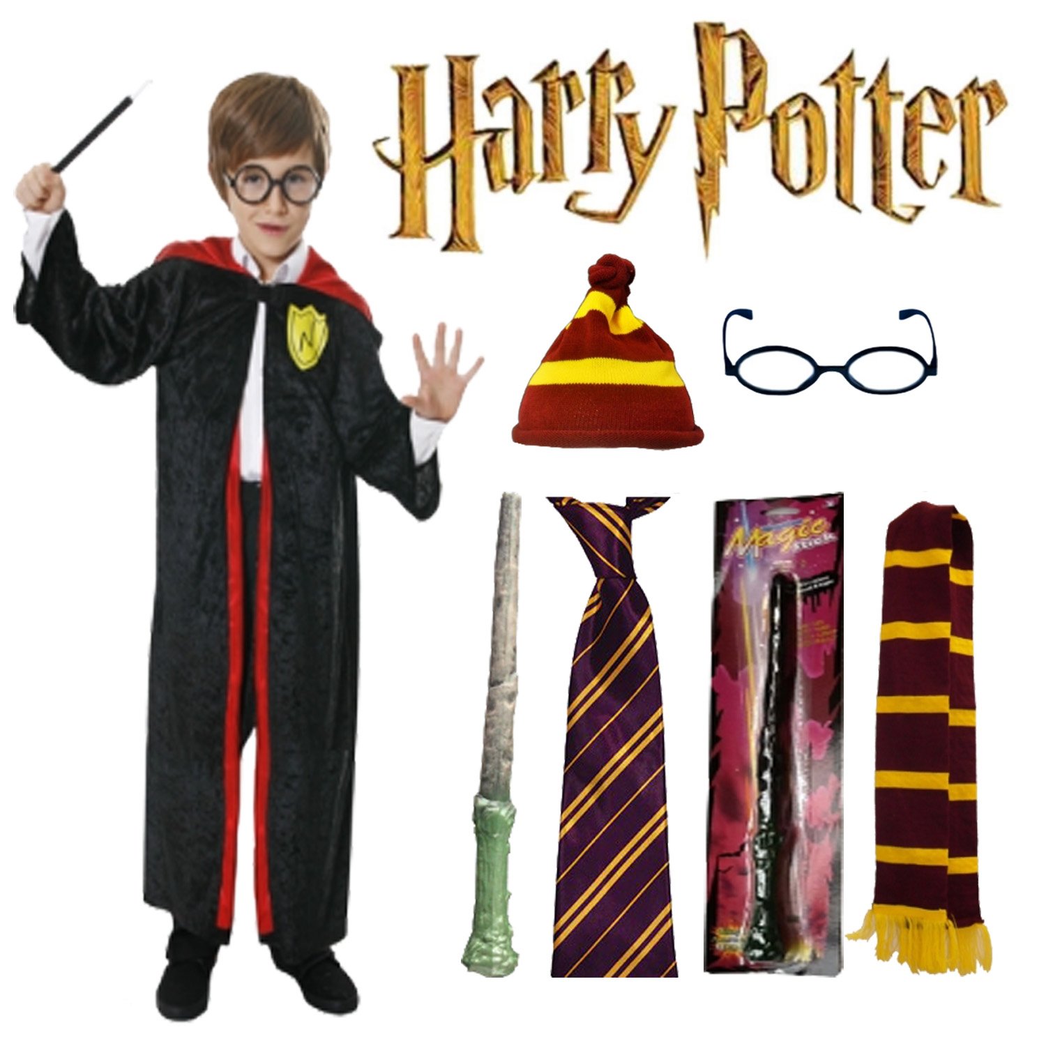 Boy Wizard Costume Cloak Hogwarts Cape Harry Potter Inspired Robe Fancy ...