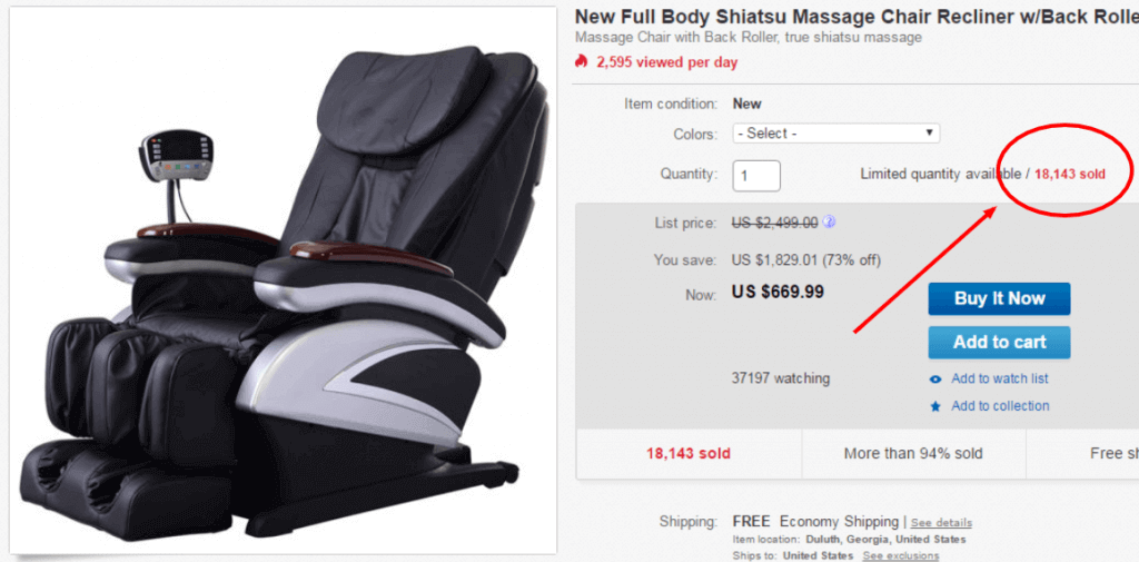 eBay Description Template massage chair ebay listing