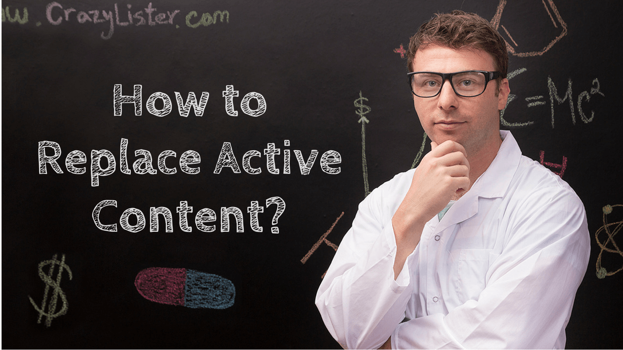 how to replace ebay active content