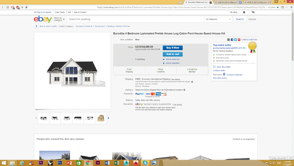 selling a house on eBay