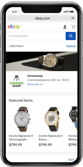 ebay store design mobile